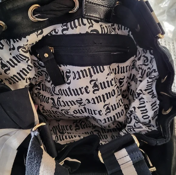 🌻RARE🌻 Juicy Couture Black Daydreamer handbag with Gold Accents Y2K 2008 - Picture 11 of 16
